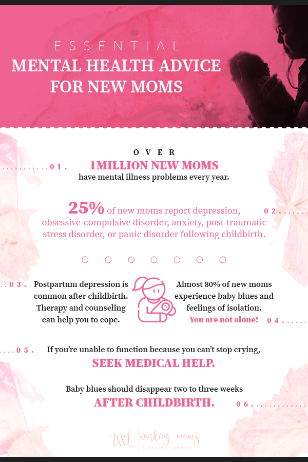 mental health tips infographic for new moms