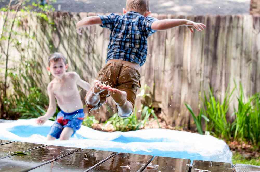 Boys Playing in the Pool