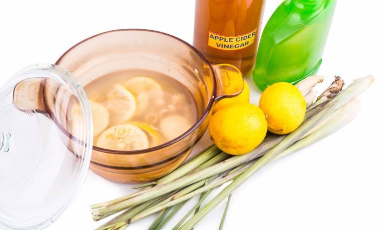 image that shows lemons, ginger and other natural cleaning products