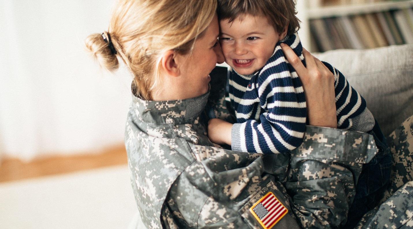 Military moms and their children
