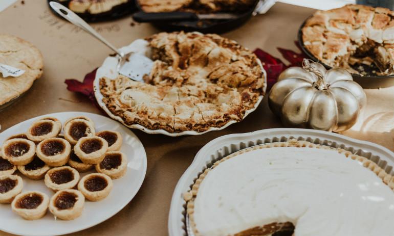 Arrangement at a successful Thanksgiving dinner.