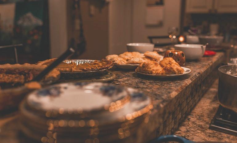 Spread at a successful Thanksgiving dinner. 