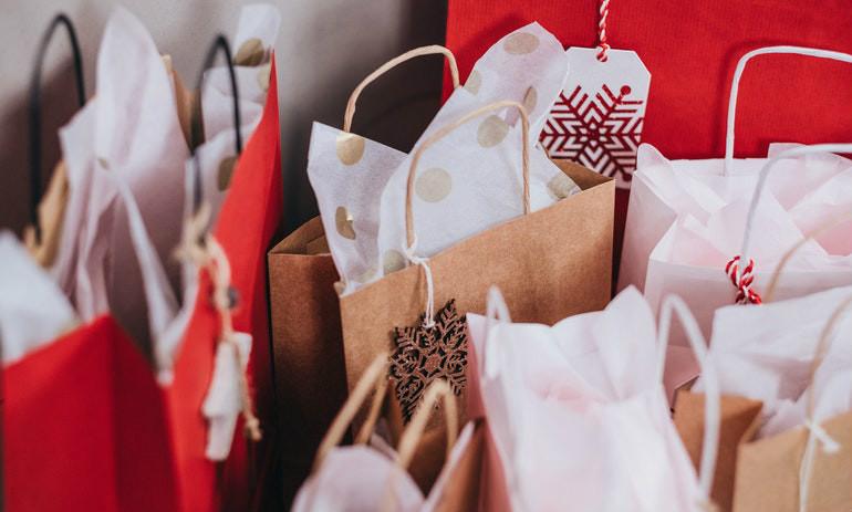 Bags of gifts and stocking stuffers