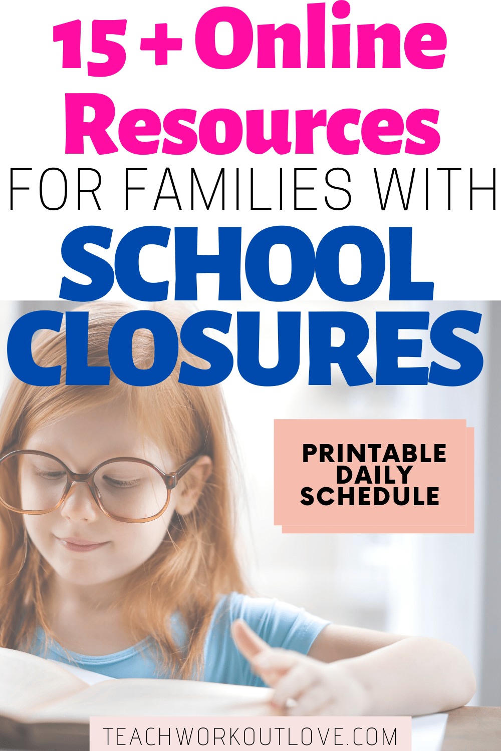 Is your kid's school closed? We created lists of activities & resources for families dealing with school closures + printable daily schedule.