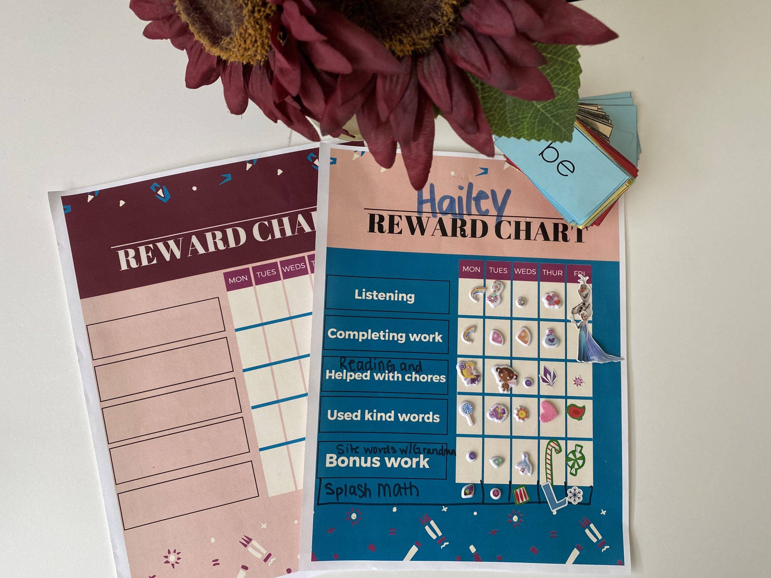 downloadable and printable reward chart for kids