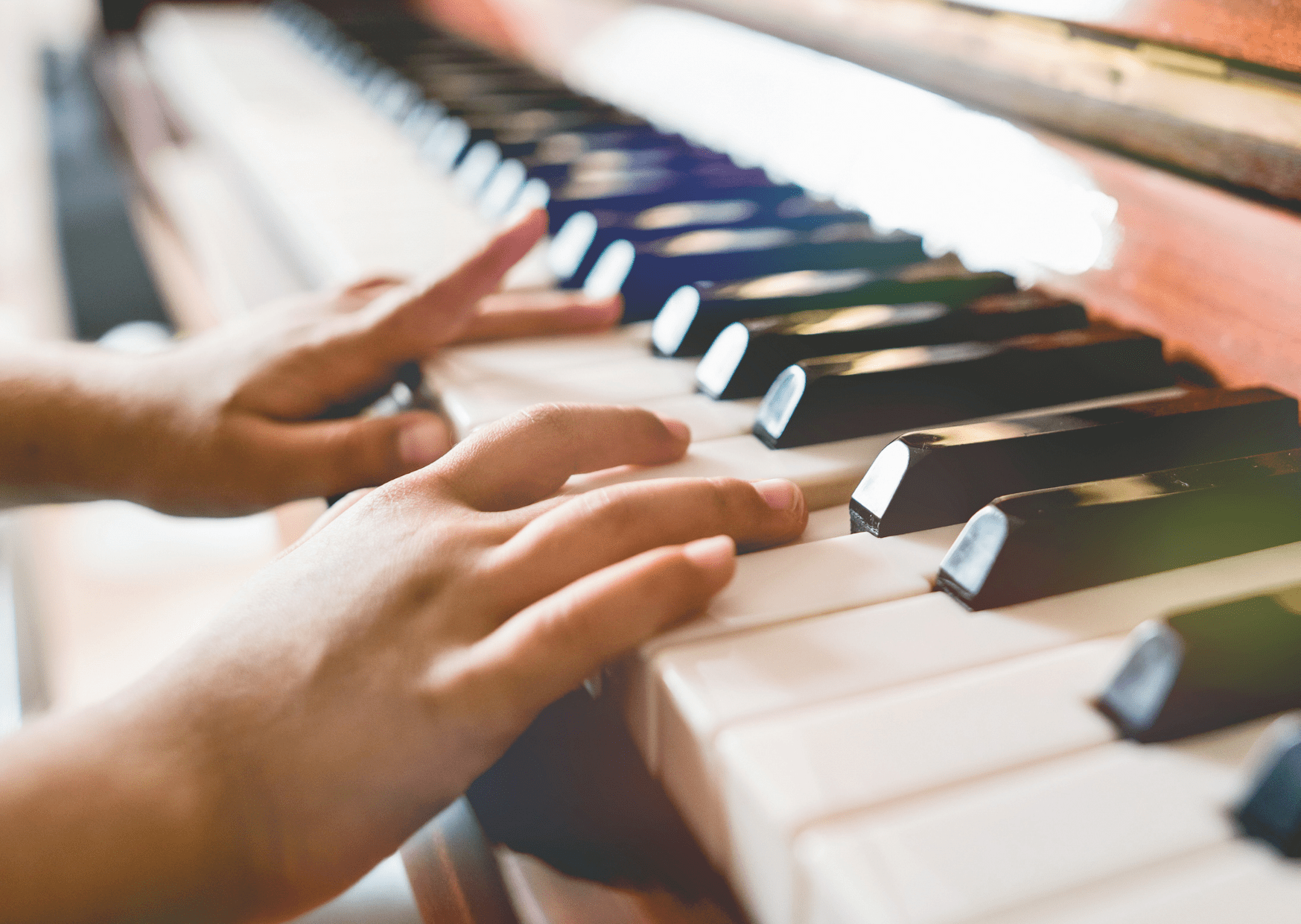 child playing piano