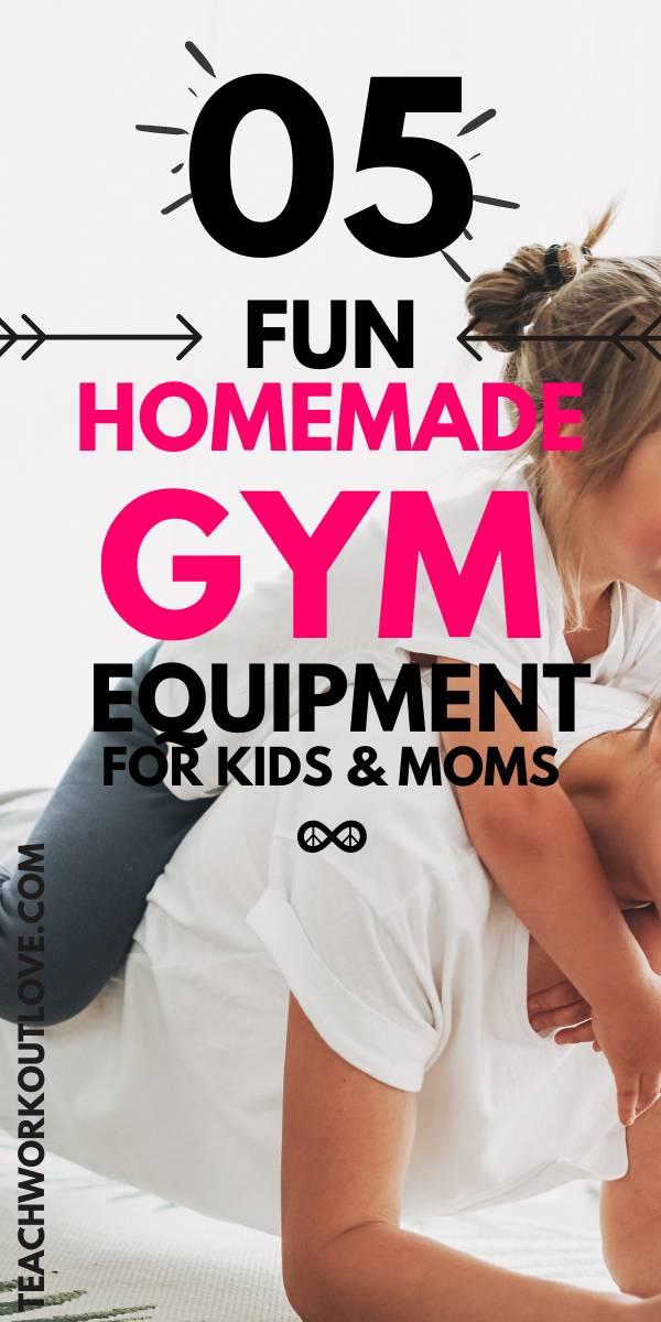 If you're a mom, you know how hard it is to exercise with kids. Make working out with your kids fun with these five DIY equipment ideas.