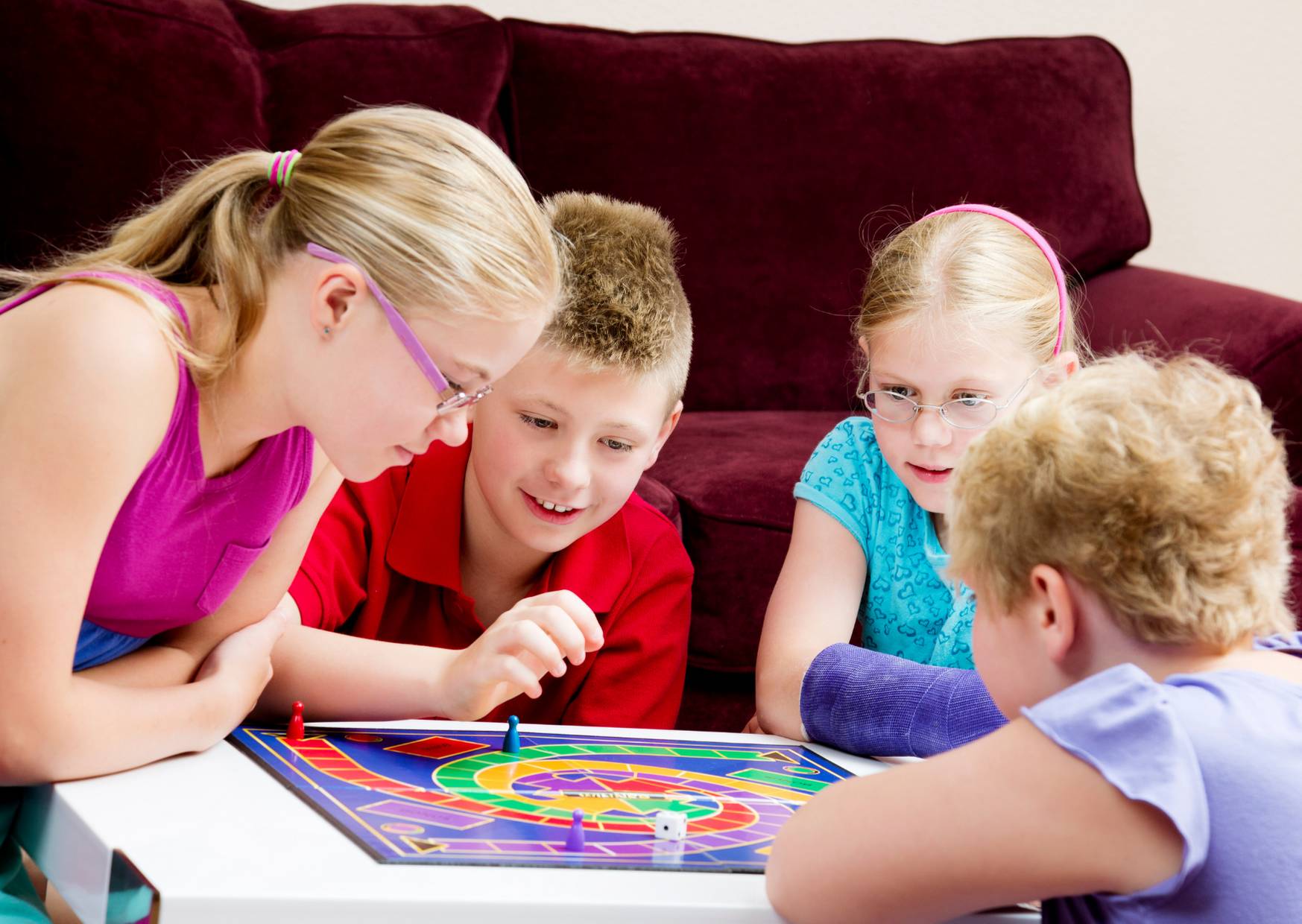 kids playing board games