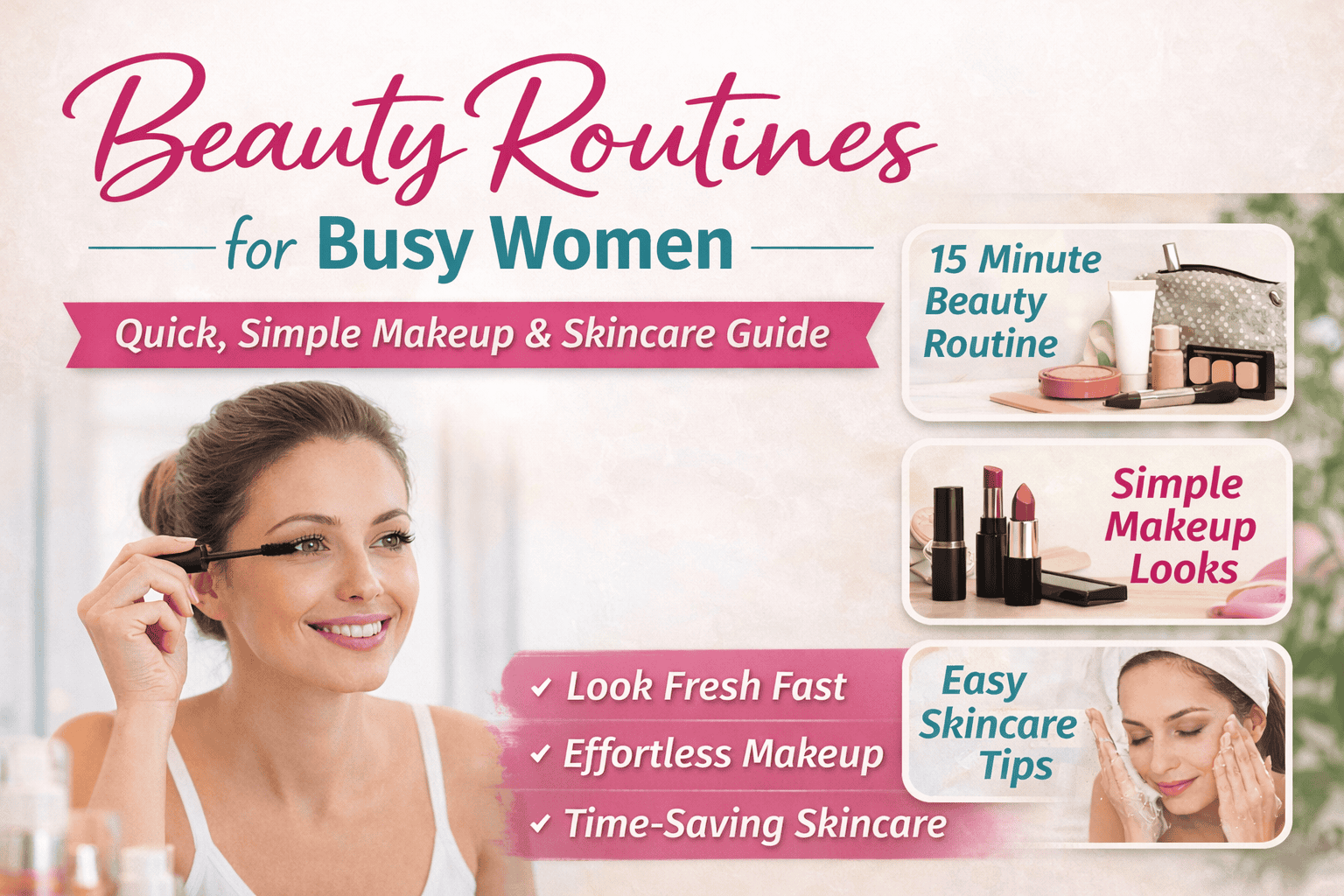 Beauty Routines for Busy Women Quick, Simple Makeup & Skincare Guide